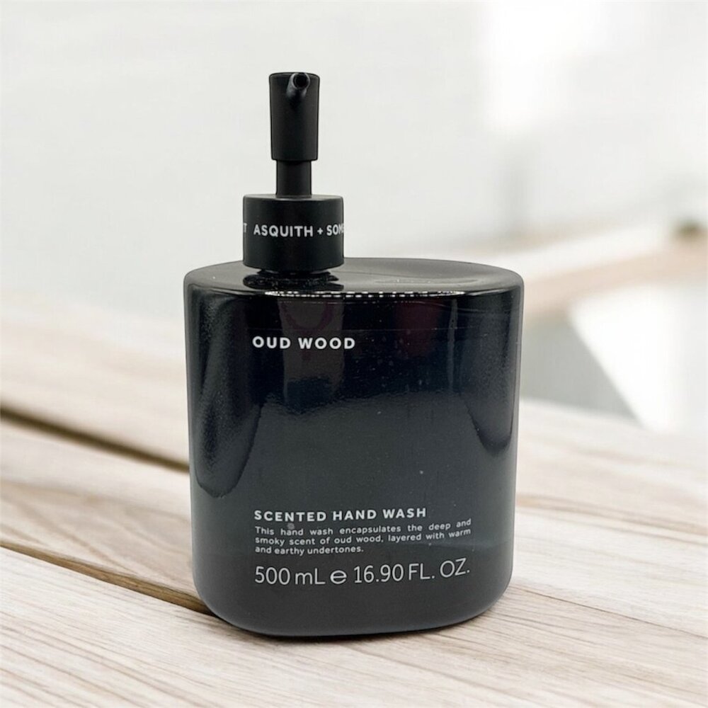 NEW Asquith & Somerset - Oud Wood Glass Bottle Scented Hand Wash - 16.9 fl oz